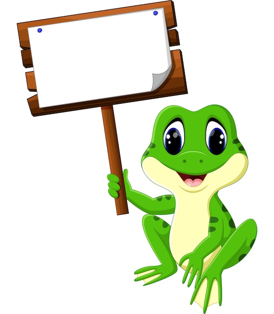 Download Cute frog cartoon Vector | Premium Download