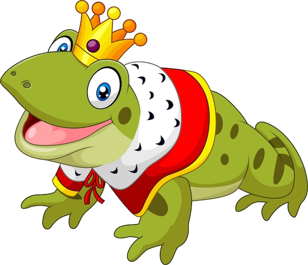 Premium Vector | Cute frog king isolated on white background