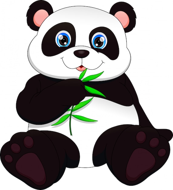 Cute funny baby panda | Premium Vector