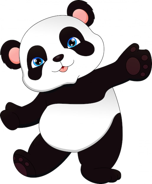 Cute funny baby panda | Premium Vector