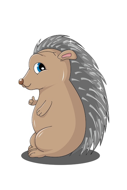 Premium Vector | Cute funny cartoon porcupine illustration