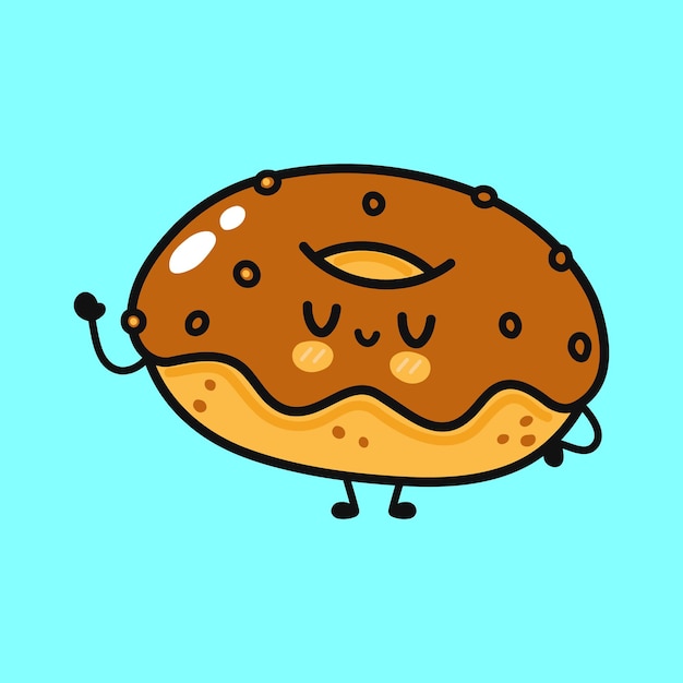 Premium Vector | Cute funny chocolate donut character