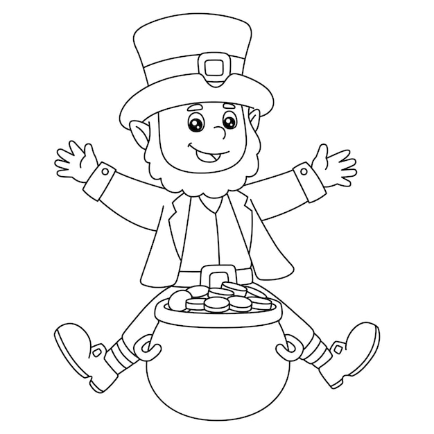 Premium Vector | A cute and funny coloring page of st. patricks day ...