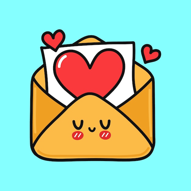 premium-vector-cute-funny-letter-character-with-hearts