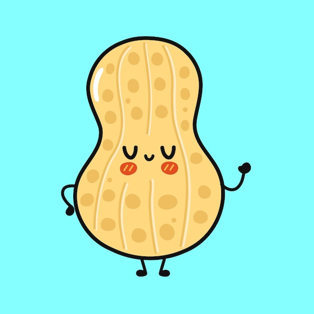 Premium Vector Cute funny peanut character