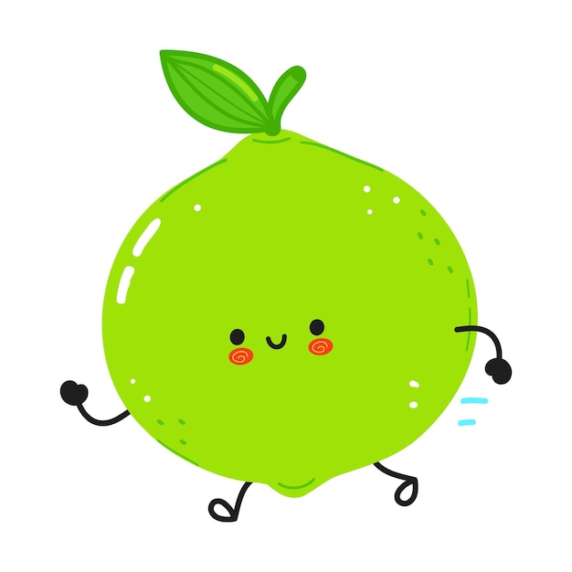 Premium Vector | Cute funny running lime