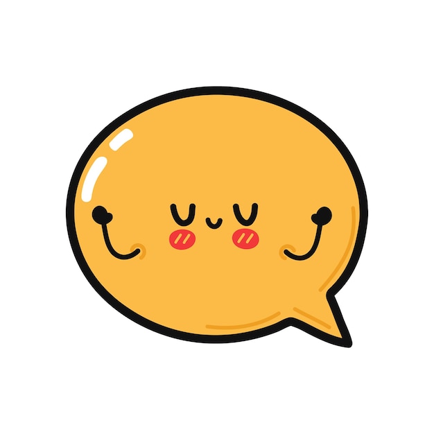 Premium Vector | Cute funny speech bubble character