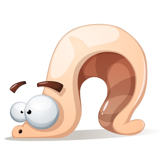Download Cute, funny worm - illustration. Vector | Premium Download