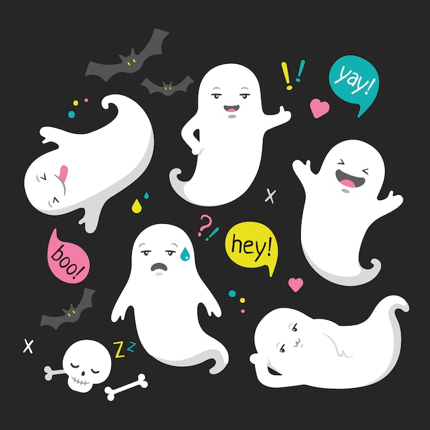 Premium Vector | Cute ghost character on halloween party