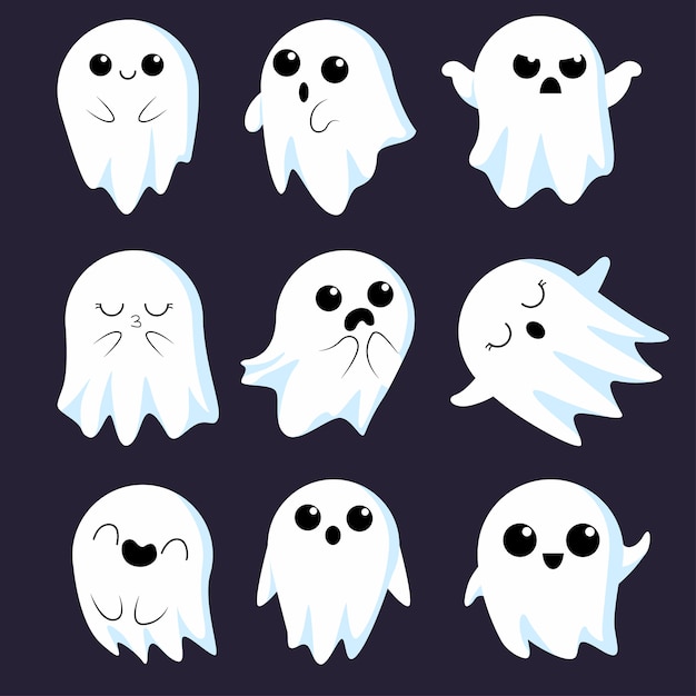 Download Cute ghost collection | Premium Vector