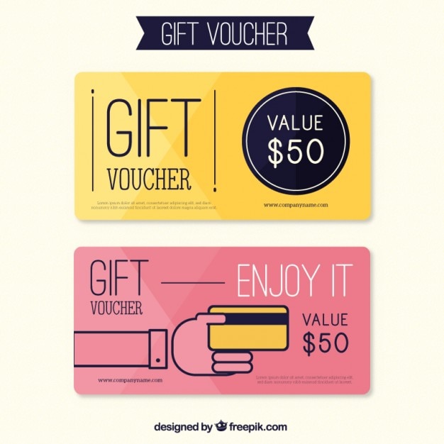 Download Cute gift coupons in flat design Vector | Free Download