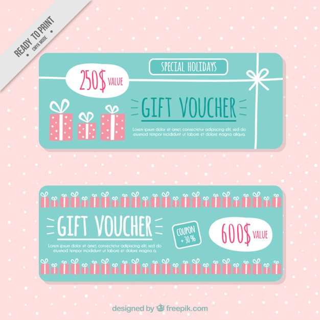 Cute gift coupons Vector | Free Download