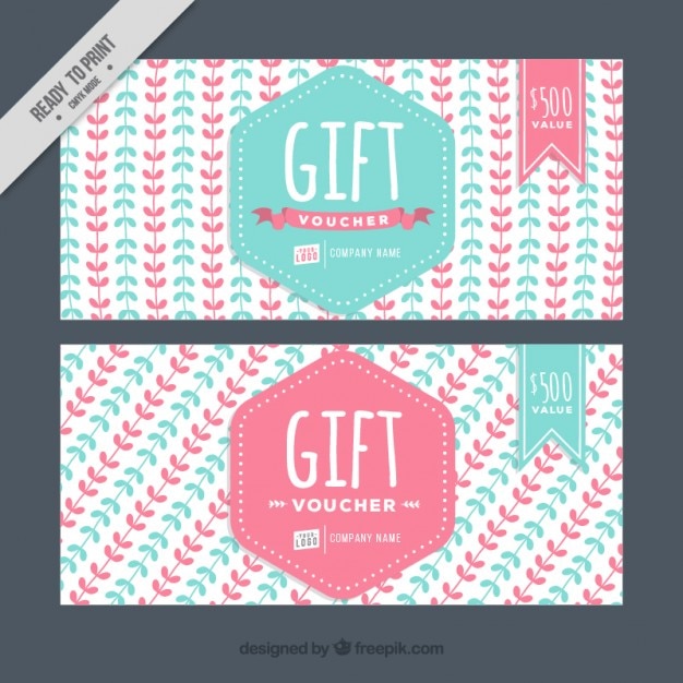 Download Free Vector | Cute gift voucher pack