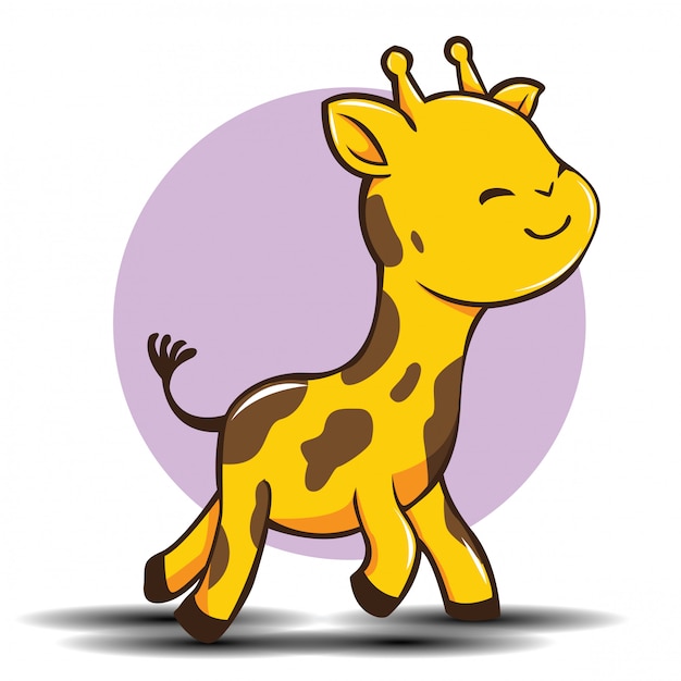 Cute giraffe cartoon., cute animal concept. | Premium Vector