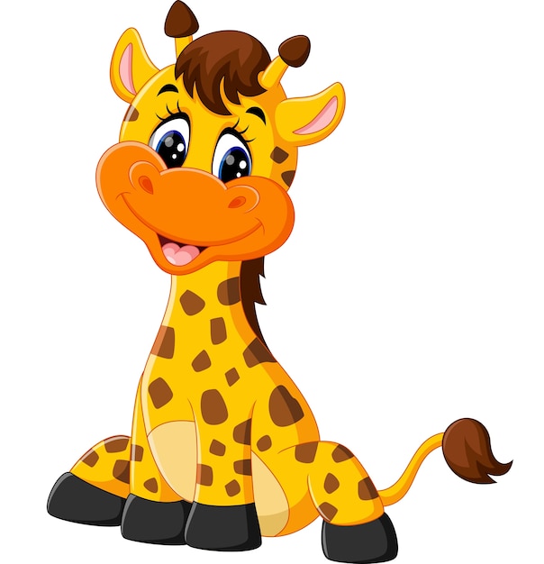 Premium Vector | Cute giraffe cartoon of illustration