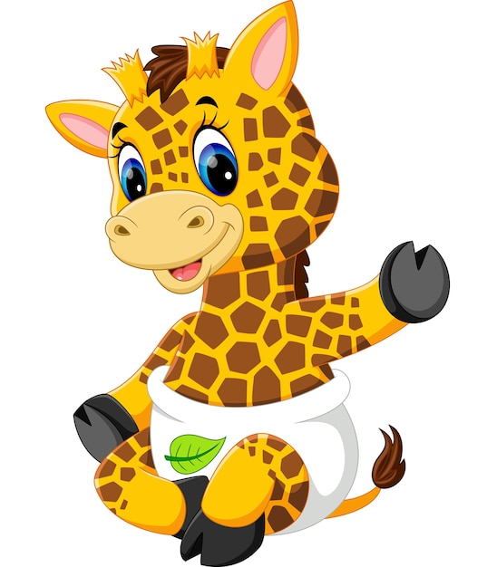Cute giraffe cartoon | Premium Vector