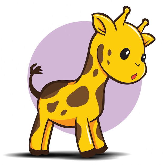 Cute giraffe cartoon | Premium Vector