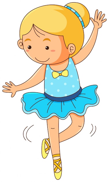 Free Vector | Cute girl doing ballet on white background