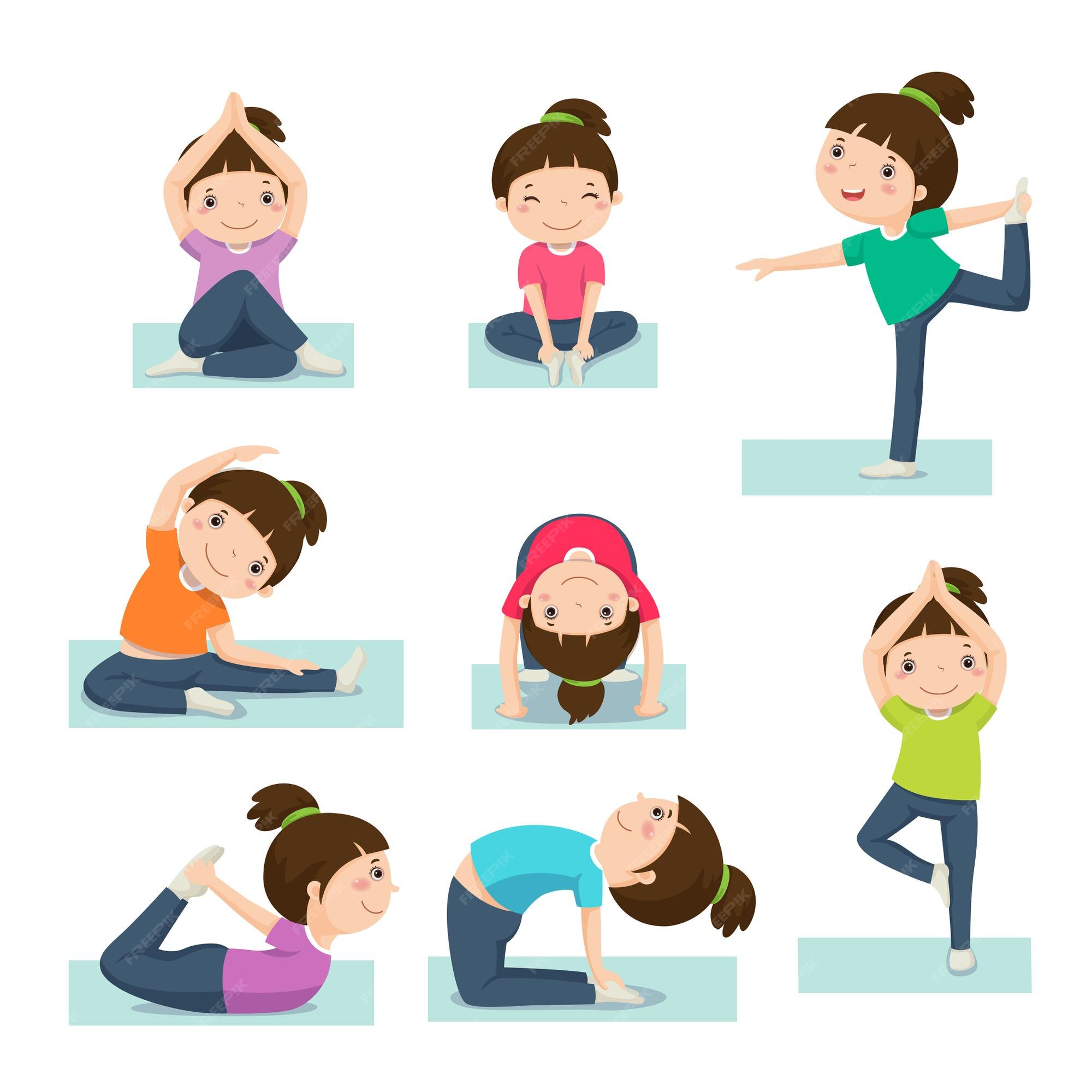 Premium Vector | Cute girl doing yoga isolated on white