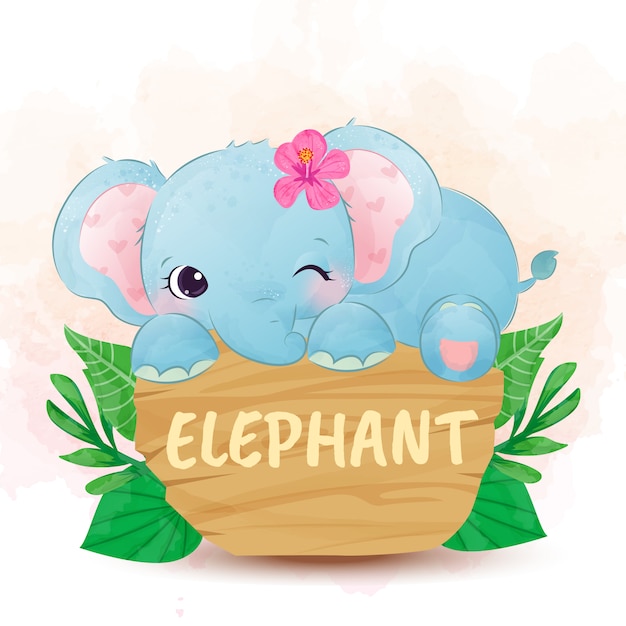 Download Premium Vector | Cute girl elephant watercolor for nursery art