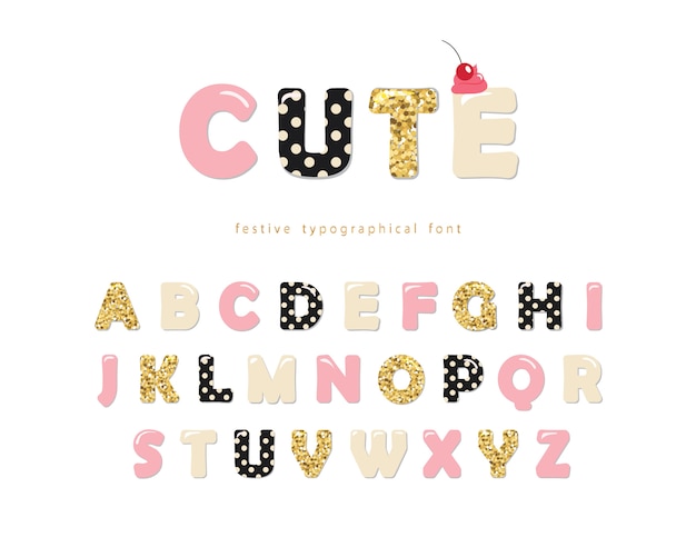 Download Premium Vector | Cute girly font