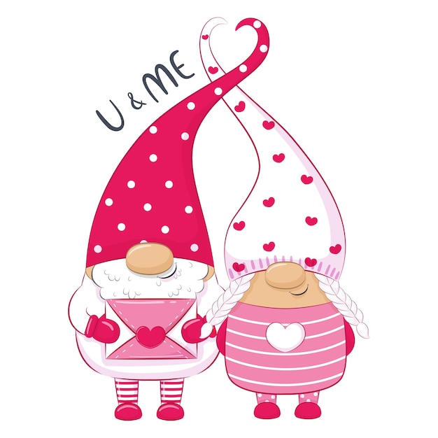 Premium Vector Cute Gnome Happy Valentine S Day Clipart