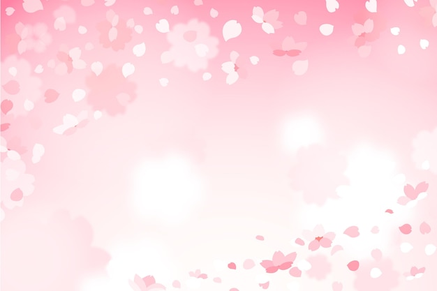 Free Vector | Cute gradient sakura petals background