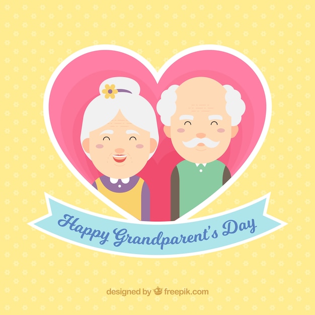 Cute grandparents day design with heart