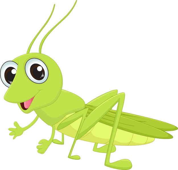 Premium Vector | Cute grasshopper cartoon