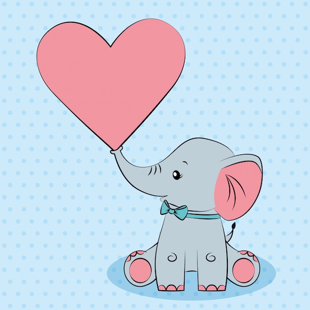 Download Cute gray baby elephant Vector | Premium Download