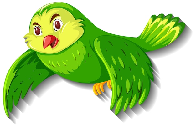 Premium Vector | Cute green bird cartoon character