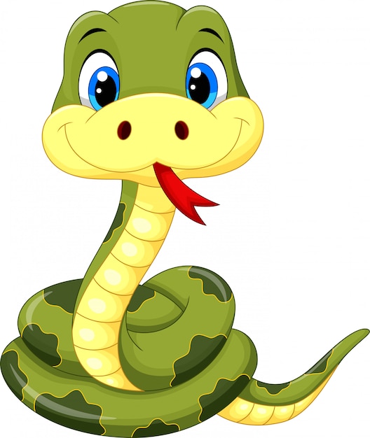 Premium Vector Cute green snake cartoon