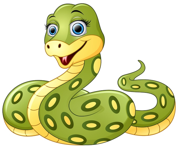 Premium Vector | Cute green snake cartoon