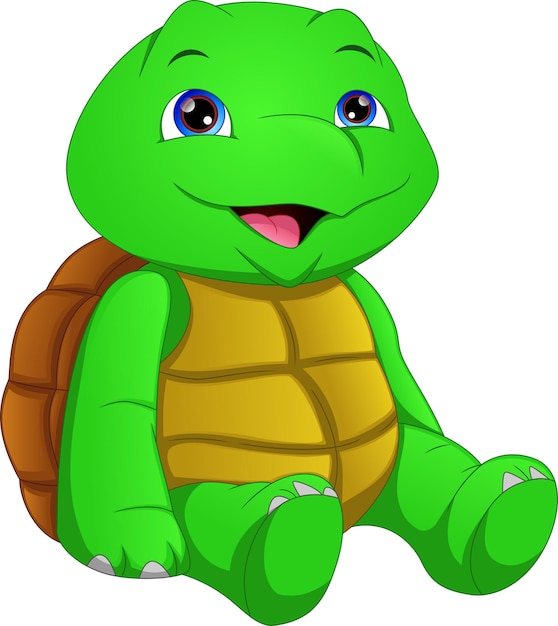 Premium Vector | Cute green turtle cartoon