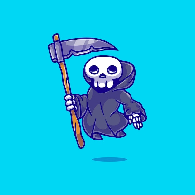 Premium Vector | Cute grim reaper illustration