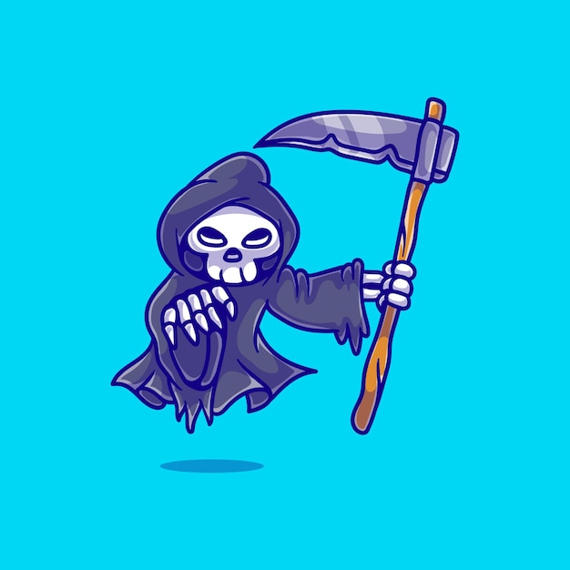 Premium Vector | Cute grim reaper illustration