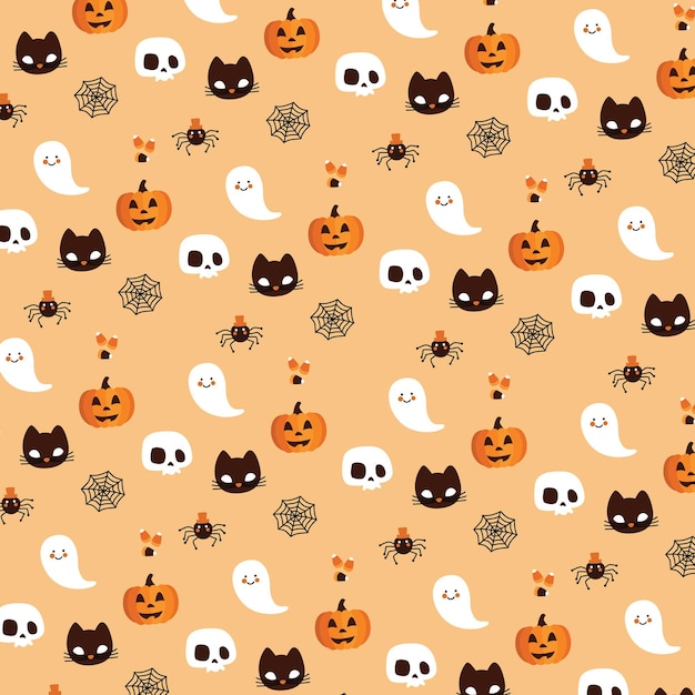 Premium Vector | Cute halloween background illustration