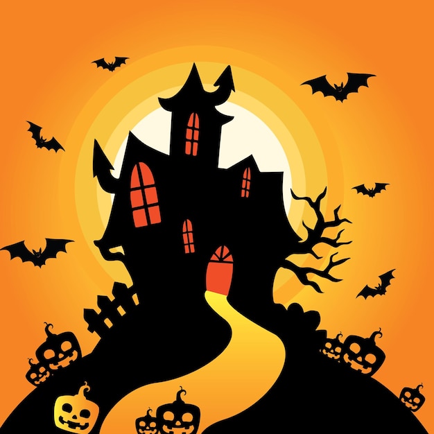 Premium Vector | Cute halloween background illustration