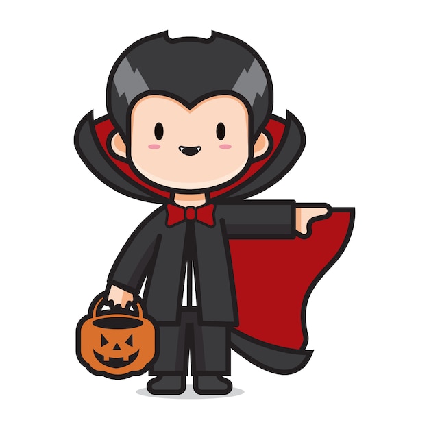 Premium Vector Cute Halloween Costume Vampire