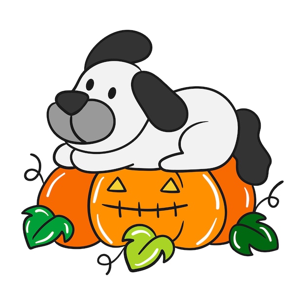 Download Cute halloween dog vector. | Premium Vector