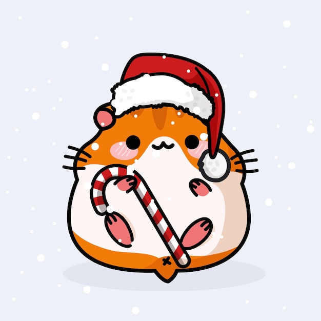 Premium Vector Cute hamster celebrating christmas