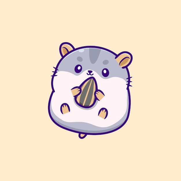 Free Vector Cute Hamster Eating Sunflower Seed