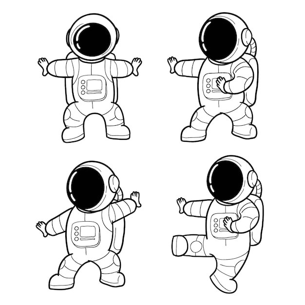 Cute hand drawn astronaut | Premium Vector