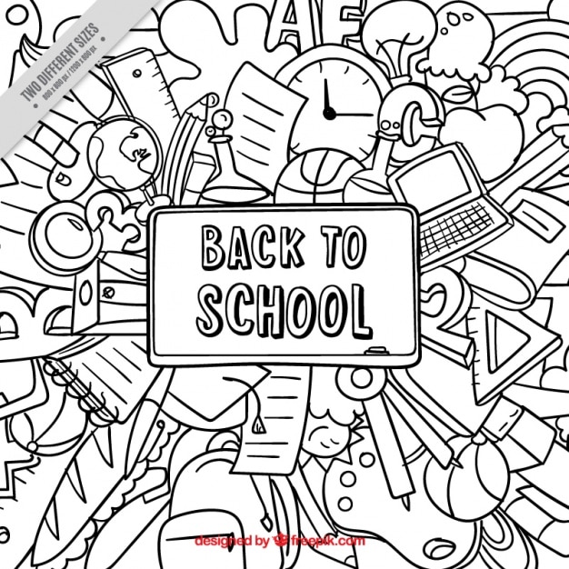 Free Vector | Cute hand drawn background for back to school