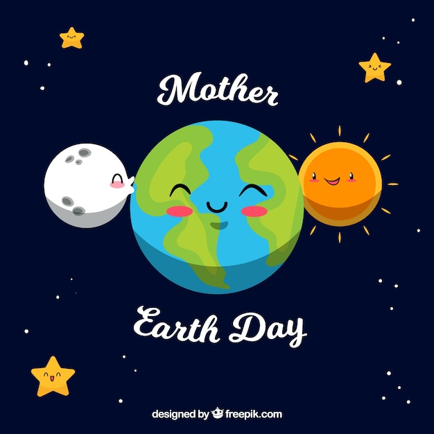 Cute hand drawn background for the earth day Vector | Free ...