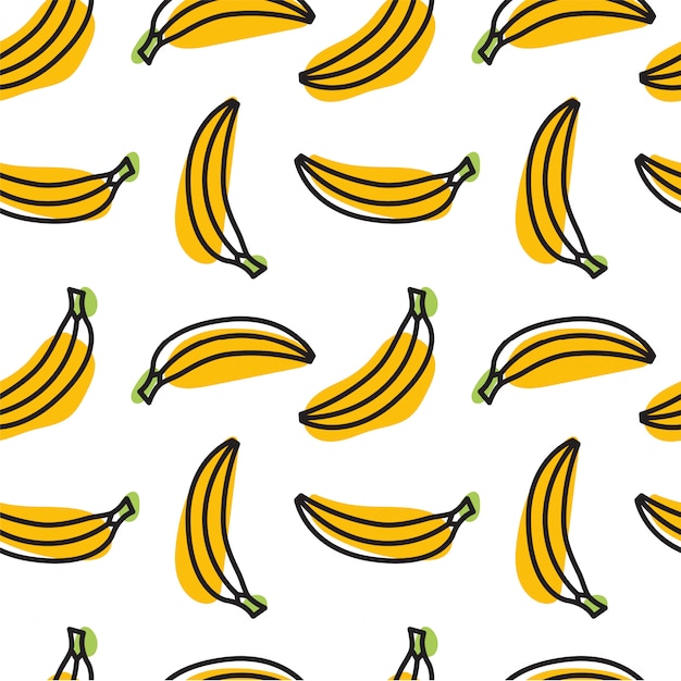 Premium Vector Cute Hand Drawn Bananas On A White Background