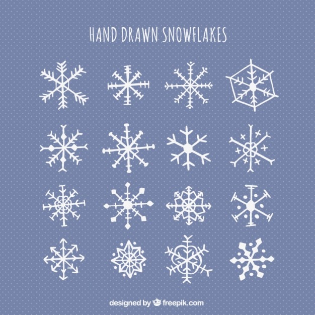 Free Vector Cute hand drawn snowflakes