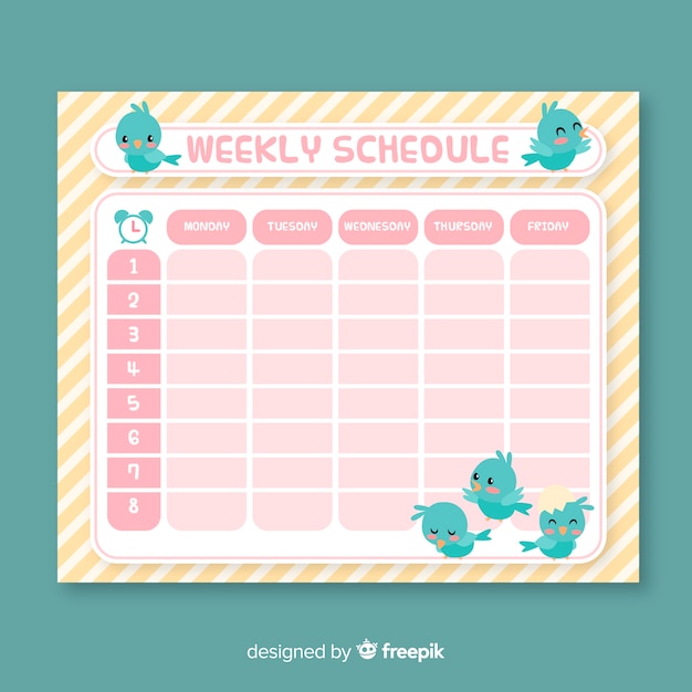 Cute Weekly Schedule Template from image.freepik.com
