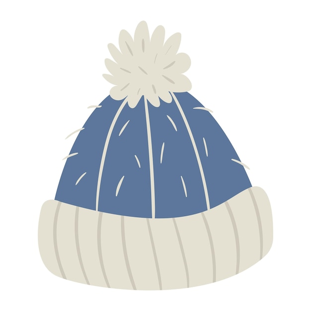 Premium Vector | Cute hand drawn winter hat with pompom