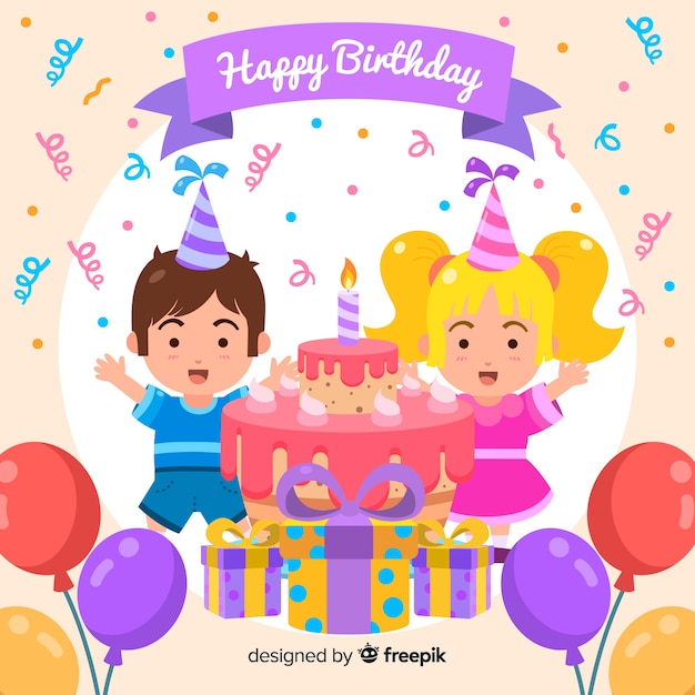 Free Vector | Cute happy birthday background design